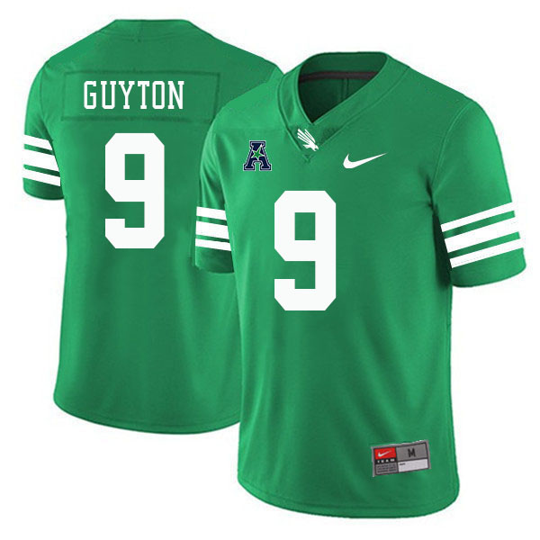 #9 Jalen Guyton North Texas Mean Green College Football Jerseys Stitched-Green